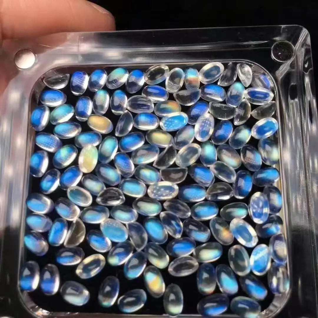 

20 шт. Натуральный индийский лунный камень, овальной формы 3 × 4 мм 3 × 5 мм