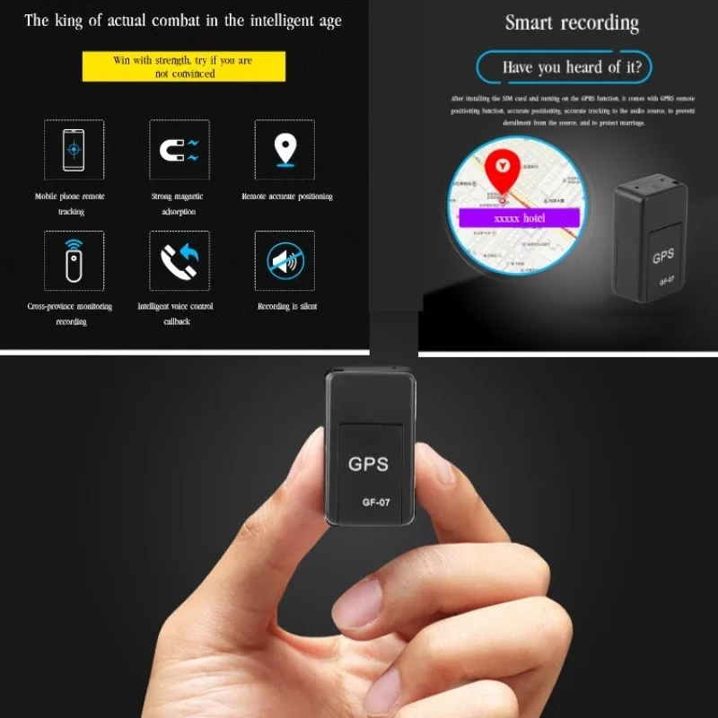 GF-07 GPS Car Tracker Real Time Tracking Anti-Theft Anti-lost Locator Strong Magnetic Mount SIM Message Positioner Mini 2024 New