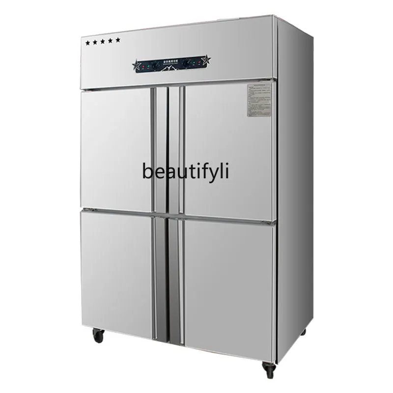 Refrigerator Commercial Display Cabinet Freeze Storage Kitchen Restaurant Hotel Stainless Steel Fresh-Keeping Cabinet