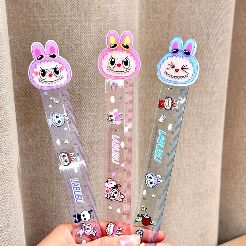 

15cm Transparent Ruler Cute Cartoon Students Plastics Stationary Accessories Fashion Anime Back To School Boys Girls Gift