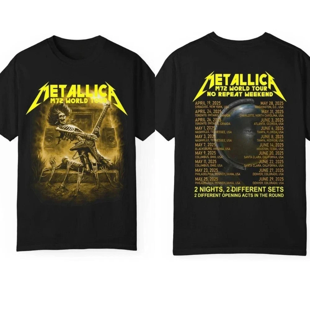 Metallica M72 World Tour 2026 Shirt Cotton Y2k Popular Men's Clothing Women's T-Shirt Tee High-Quality Summer Tops Fans Gifts