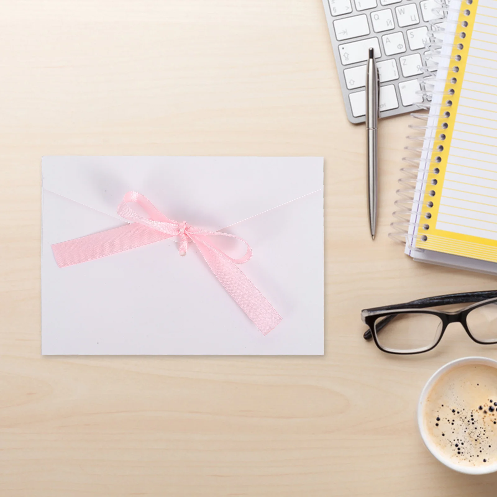 10Pcs 17.5x12.5cm Blank Envelopes Creative Design Wedding Bridal Shower Baby Shower Invitations Elegant Natural Paper Ribbon