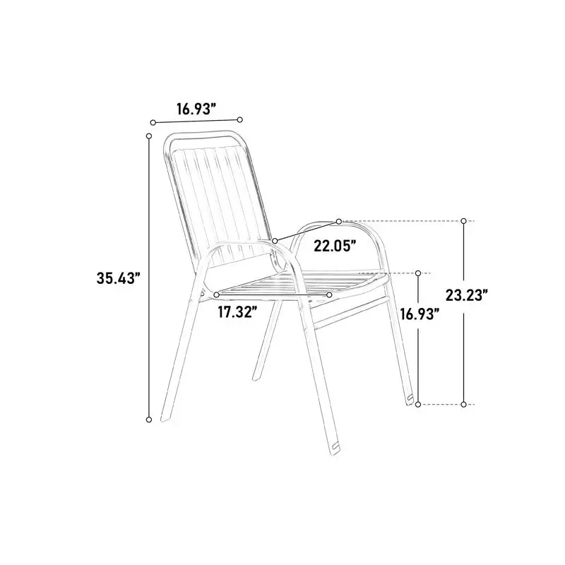 5-Piece Outdoor Dining Set with Plastic Chairs and Steel Table for Garden Patio, Black