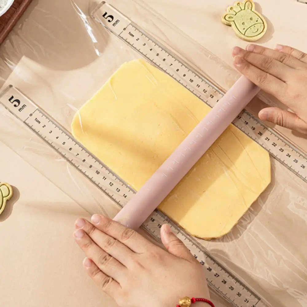 2PCS 3/4/5 MM Baking Leveling Ruler Transparent Acrylic Biscuit Balance Ruler DIY Rolling Pin Guides Ruler Pottery Clay