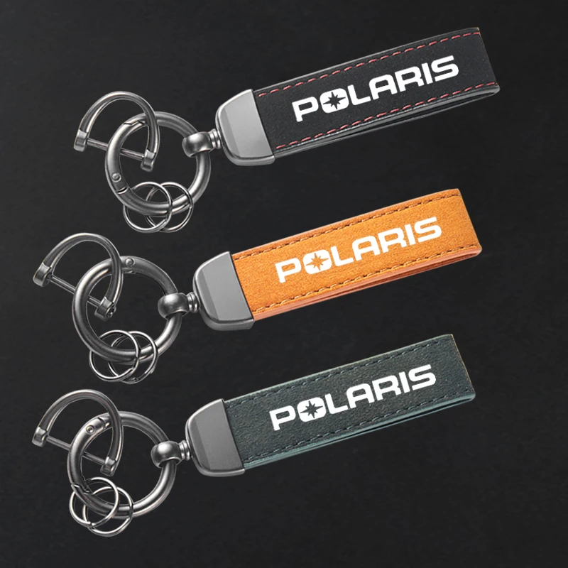 Für POLARIS Autozubehör Hochwertiges Leder Wildleder Schlüsselanhänger Auto Sport Schlüsselanhänger