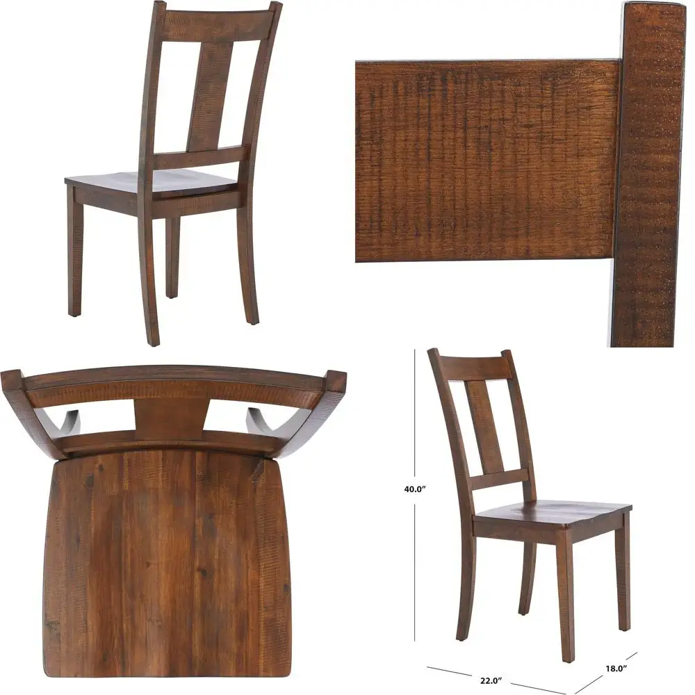 

Rustic 18-inch Wooden Dining Chairs Set of 2