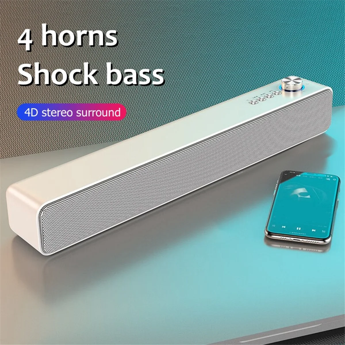 A88M Portable Sound Bar Computer Speakers AUX Wired Wireless Bluetooth Speaker PC/TV Home Theater System 4D Stereo Surround-B