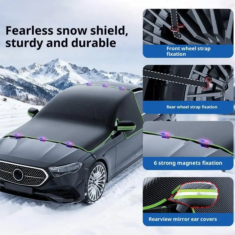 Magnetic Oxford Snow Cover Thick Frost Guard For All Cars Easy Install Durable Winter Ice Protection For Windshield