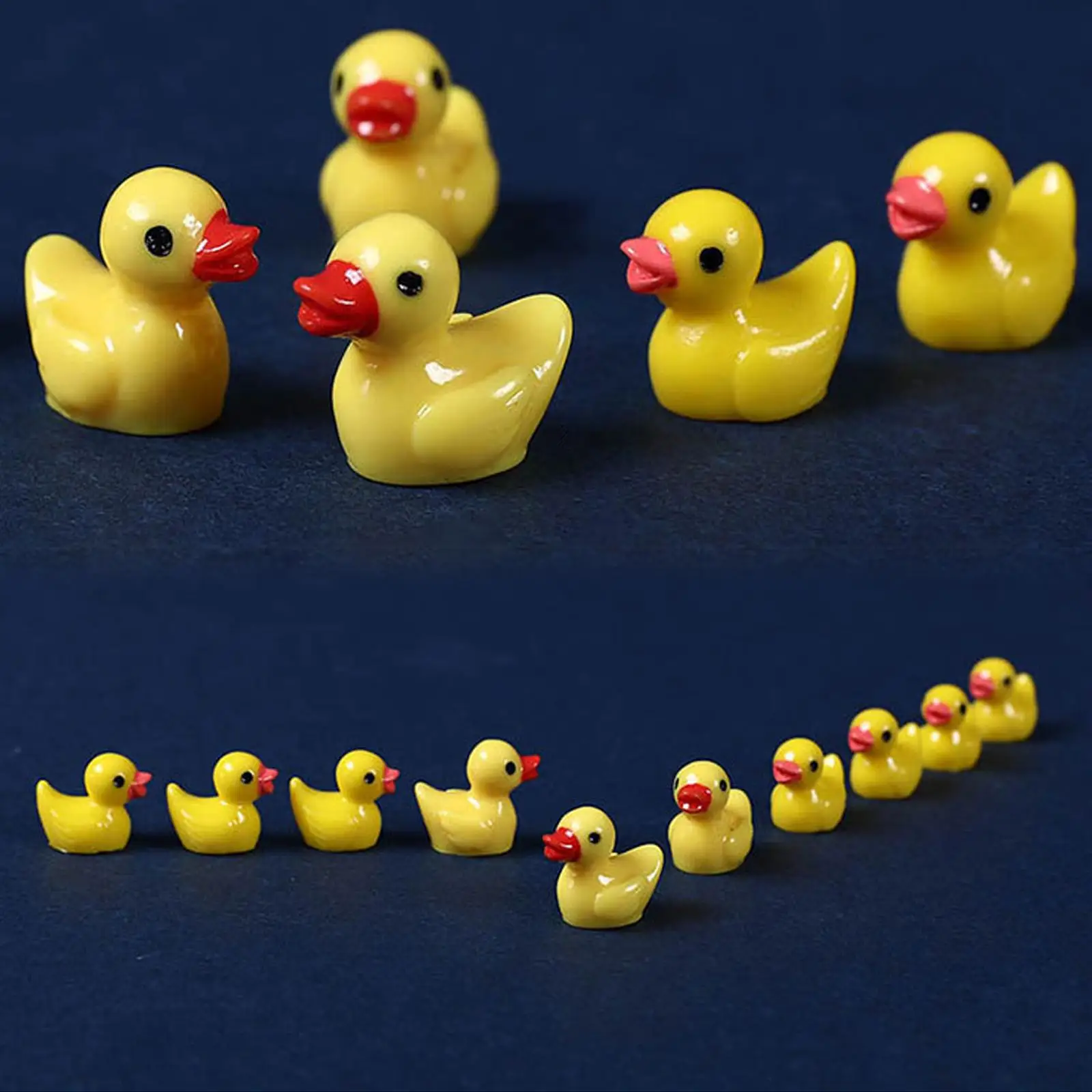 100pcs/50pcs Resin Mini Duck Miniature Figurines Ornaments Yellow Tiny Garden Decor Crafts Animal Duck S3I8