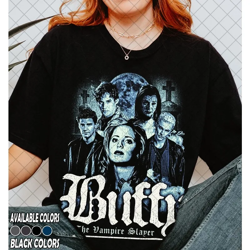 Vampire Hunter Buffy T-shirt, Sarah Michelle Galla Same Style Women's T-shirt Summer New Trendy Street Casual Unisex