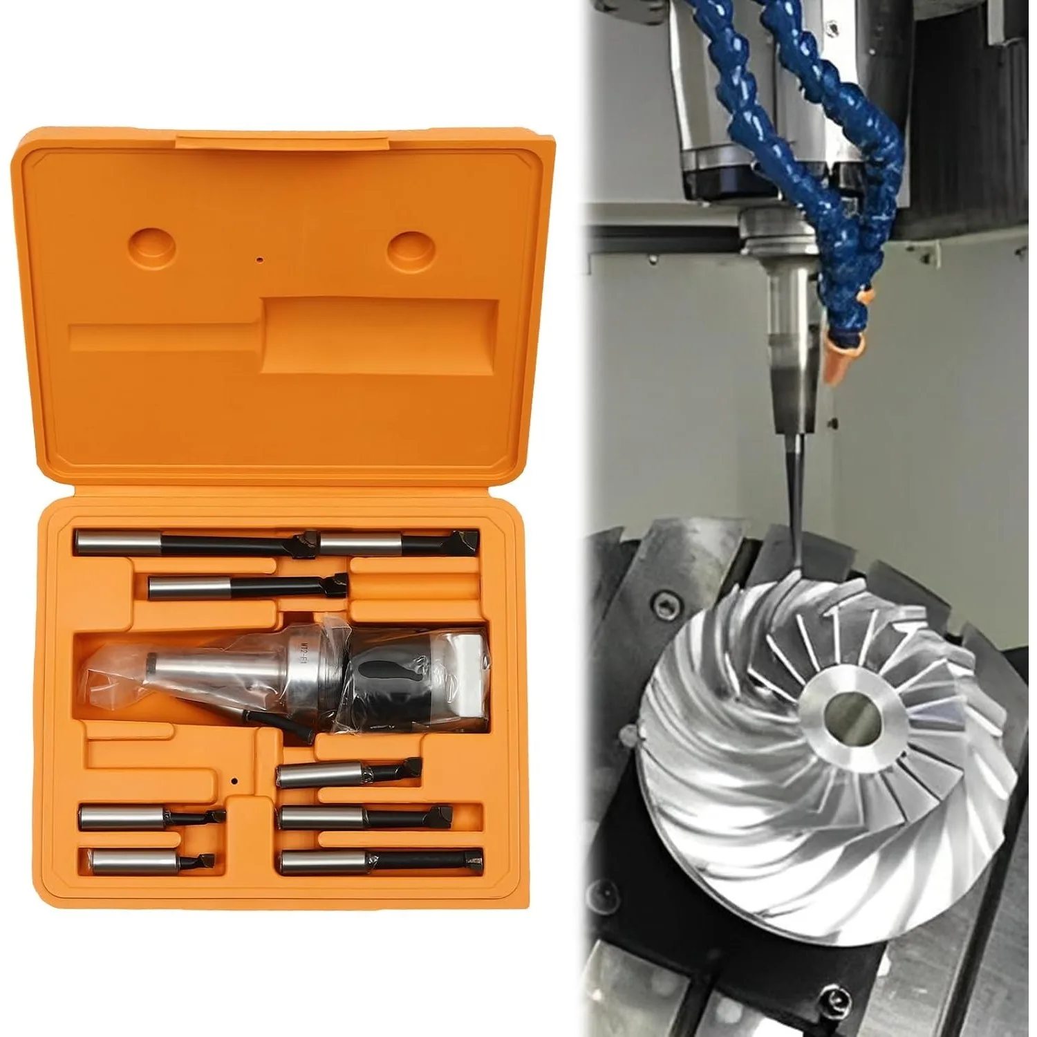 9Pcs M12 Straight Shank Milling Cutter, 10-125mm Drill Bit Set, Milling Machine Accessories Woodworking Cnc Router Collet Extension Rod