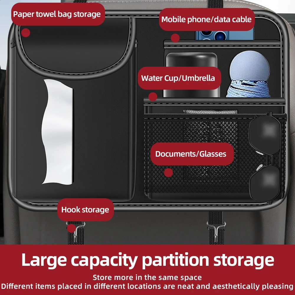 2025 New Car Seat back Storage Organizer Bag Universal Multifunction Storage Box stowing Tidying Pocket Auto styling Nappa