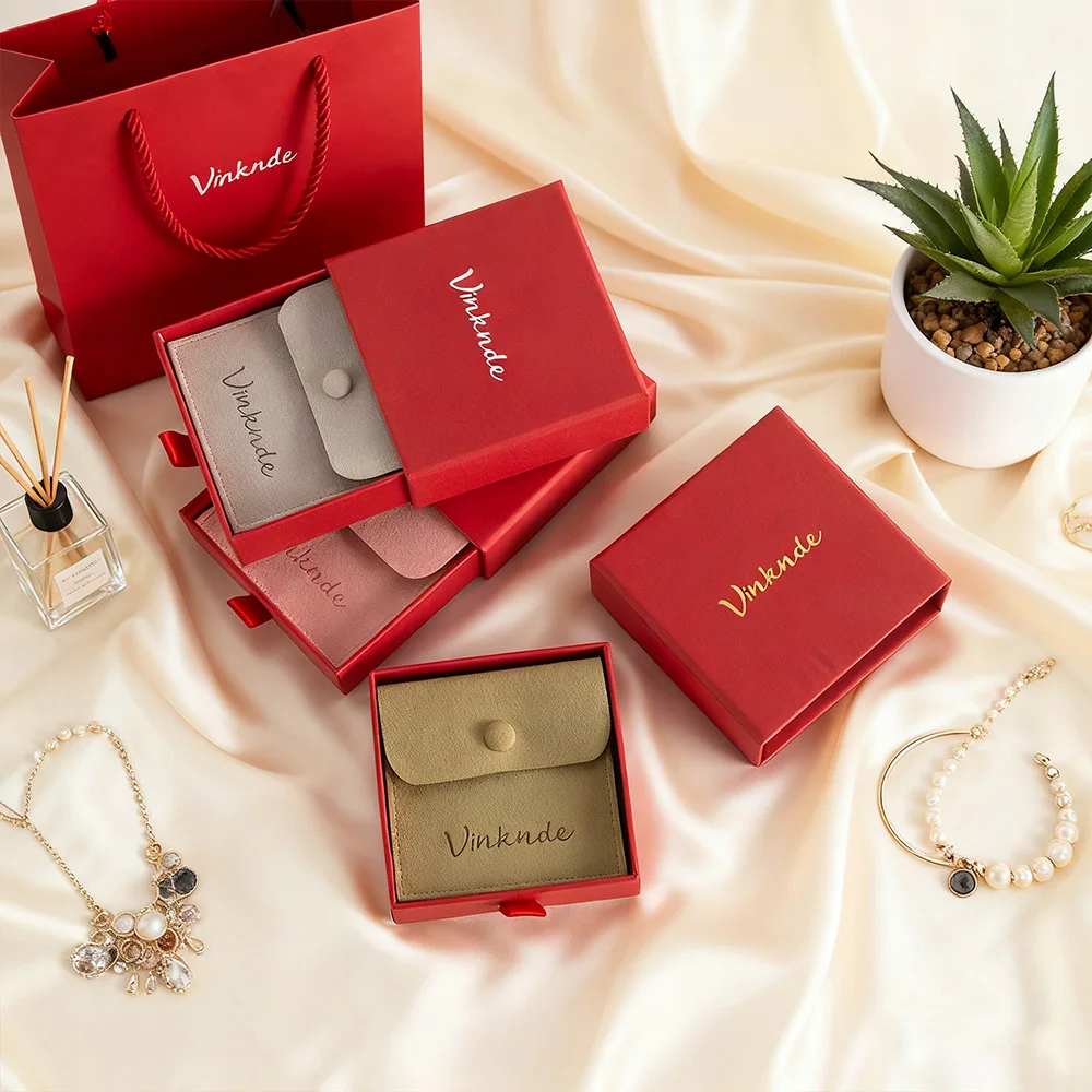 

10x10x2 см упаковочная коробка для ювелирных изделий, коробки для ящиков с сумкой из микрофибры для ожерелья, сережек, декоративная упаковка, чехол для свадебного подарка