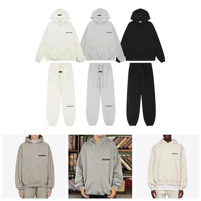 

2025 22SS Luxury Design Men's Hoodies Back Two Row Flocked Letter Logo Hoodies Designer Brand Men's High Street Oversized Hoodie