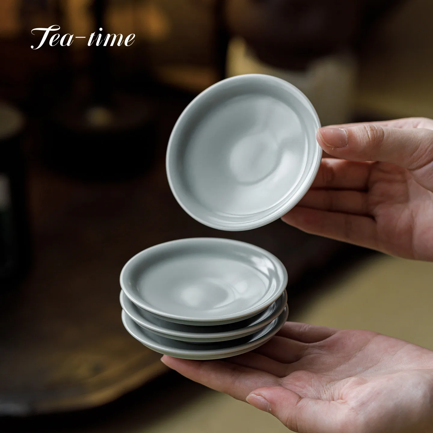 

Небесно-голубая печь Ru, керамические подставки, китайский держатель для чашек, коврик, теплоизоляция, чашка, блюдце, подставка для напитков, стол, держатели для домашнего кафе