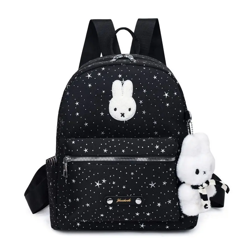 Kawaii Miffy Double Shoulder Bag Cute Cartoon Miffyins Style Cute Miffy Rabbit Large Capacity Backpack Commuting Backpack