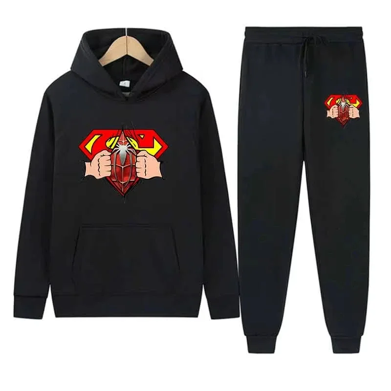 

2025 Men Casual 2PC Sets Creativity Print Sweatshirts Street Sports Suit Hoodie Tops Slim pants Fashion Trendy Outfits Spring Au