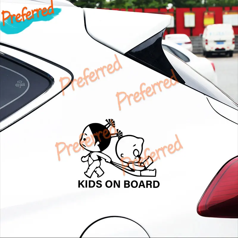 Warning Decals KIDS BABY ON BOARD Funny Kids Car Stickers Car Exterior Accessories Body Windows Laptop Truck Vinyl Decals