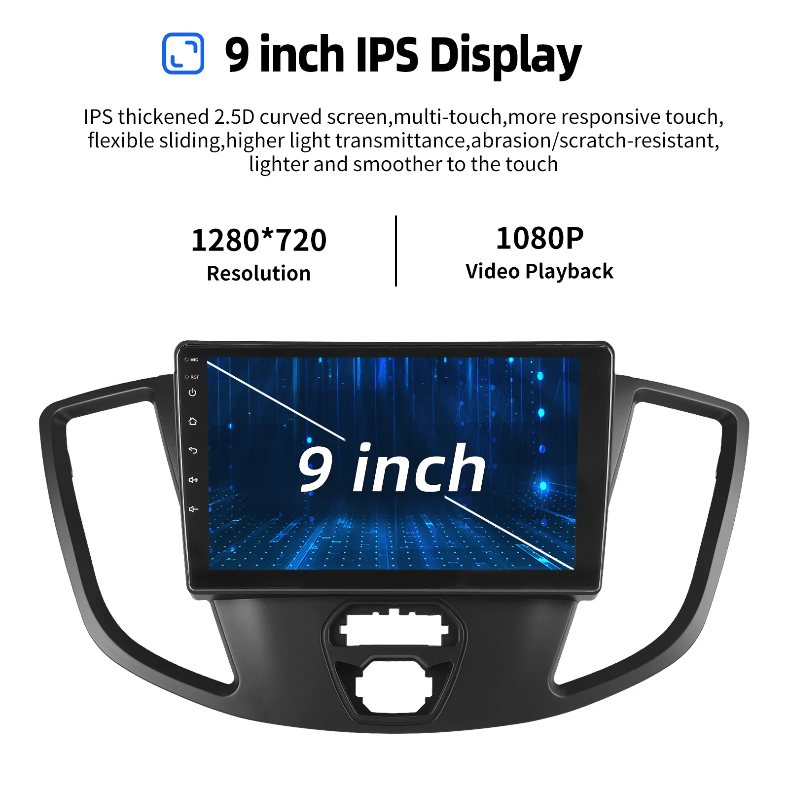 MOPECT Voor Ford Transit 150 250 350 2015-2019 9" Android 15 CarPlay Autostereo Radio WiFi GPS FM/AM Touchscreen+DAB&DVR&Camera - afbeelding 2