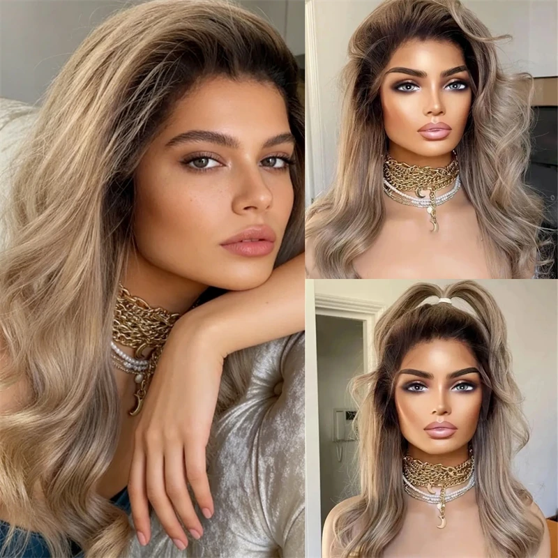 

Высококачественный синтетический парик 13x4 с HD-кружевом, свободная линия роста волос, омбре коричнево-русый, с натуральной предварительно прорезанной линией роста волос, маленький и большой размеры, высокое качество