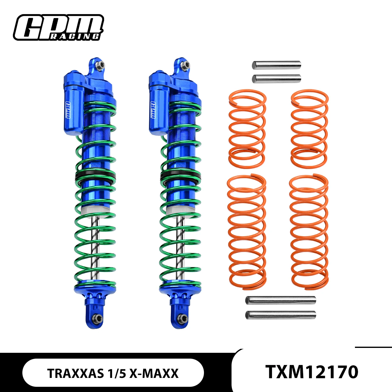 

GPM Aluminium Front/Rear Adjustable Spring Shocks For TRAXXAS 1/5 X-MAXX 6S/8S