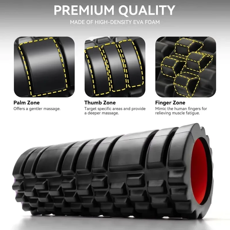 EVA Foam Yoga Roller Column, Deep Tissue Muscle Massage Stick for Back Waist Leg Fitness Pain Relief Training Tool - view 5
