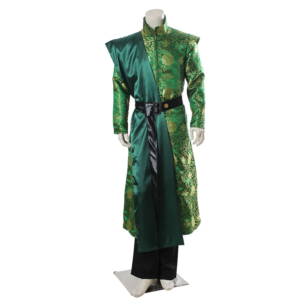 TV Series Joffrey Cosplay King Costume For Men Fancy Green Long Jacket Pants Full Set Halloween Carnival Party Combat Robe Suit