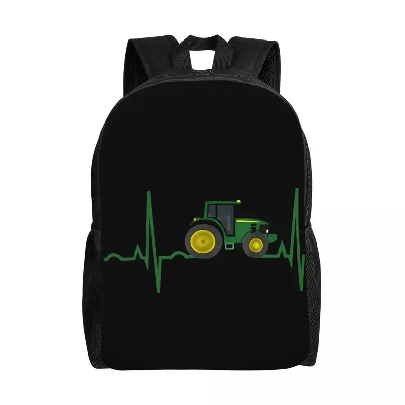 Mochila para ordenador portátil para hombre y mujer, bolsa para estudiantes universitarios, Tractor, latido del corazón, a la moda