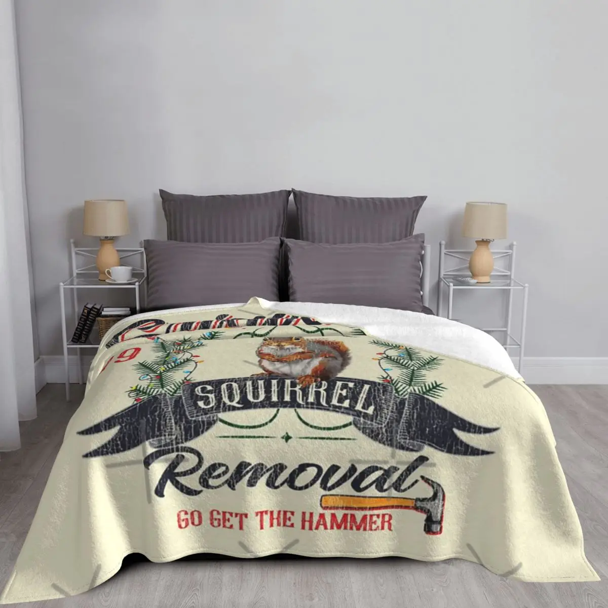 Griswold Squirrel Removal Pt 2, изношенное одеяло, покрывало на кровать, размер королевы Griswold Squirrel Removal Pt 2, изношенное одеяло, покрывало на кровать, размер королевы