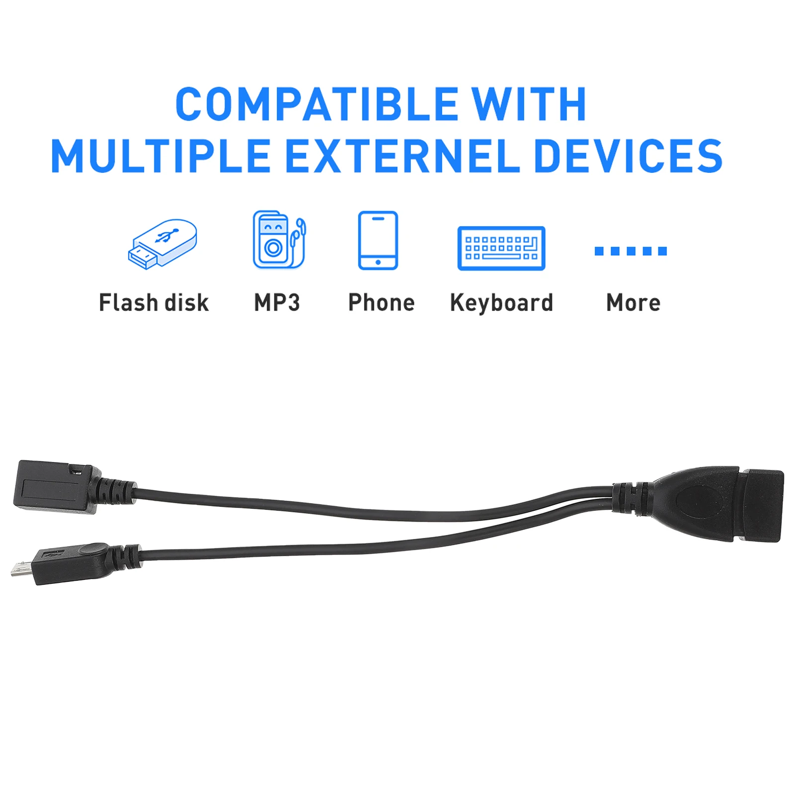 

2pcs OTG Data Cable USB Type C Adapter Micro Cord for Tablet Phone Accessory Supports USB Keyboard Mouse Card Reader U