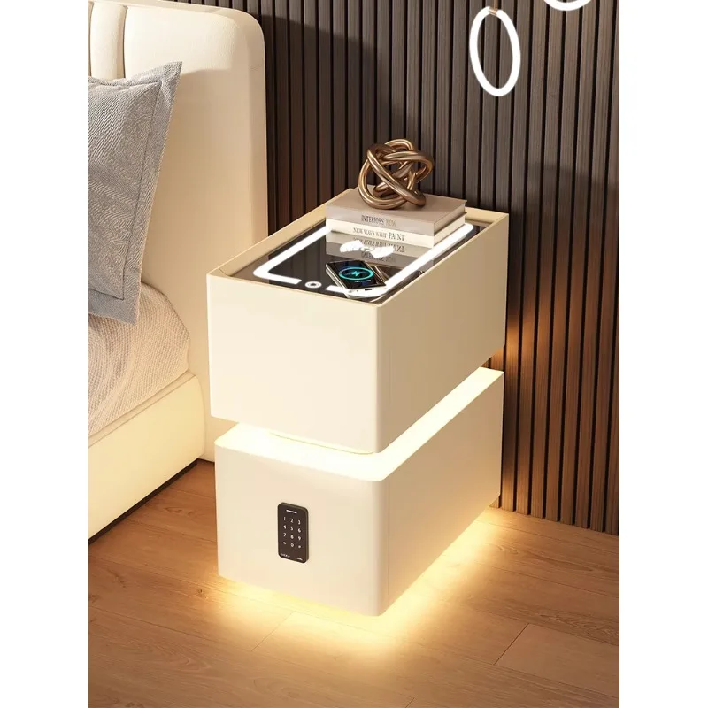 Smart bedside table Small 2024 new simple modern bedroom bedside table Light luxury high-end super narrow storage cabinet