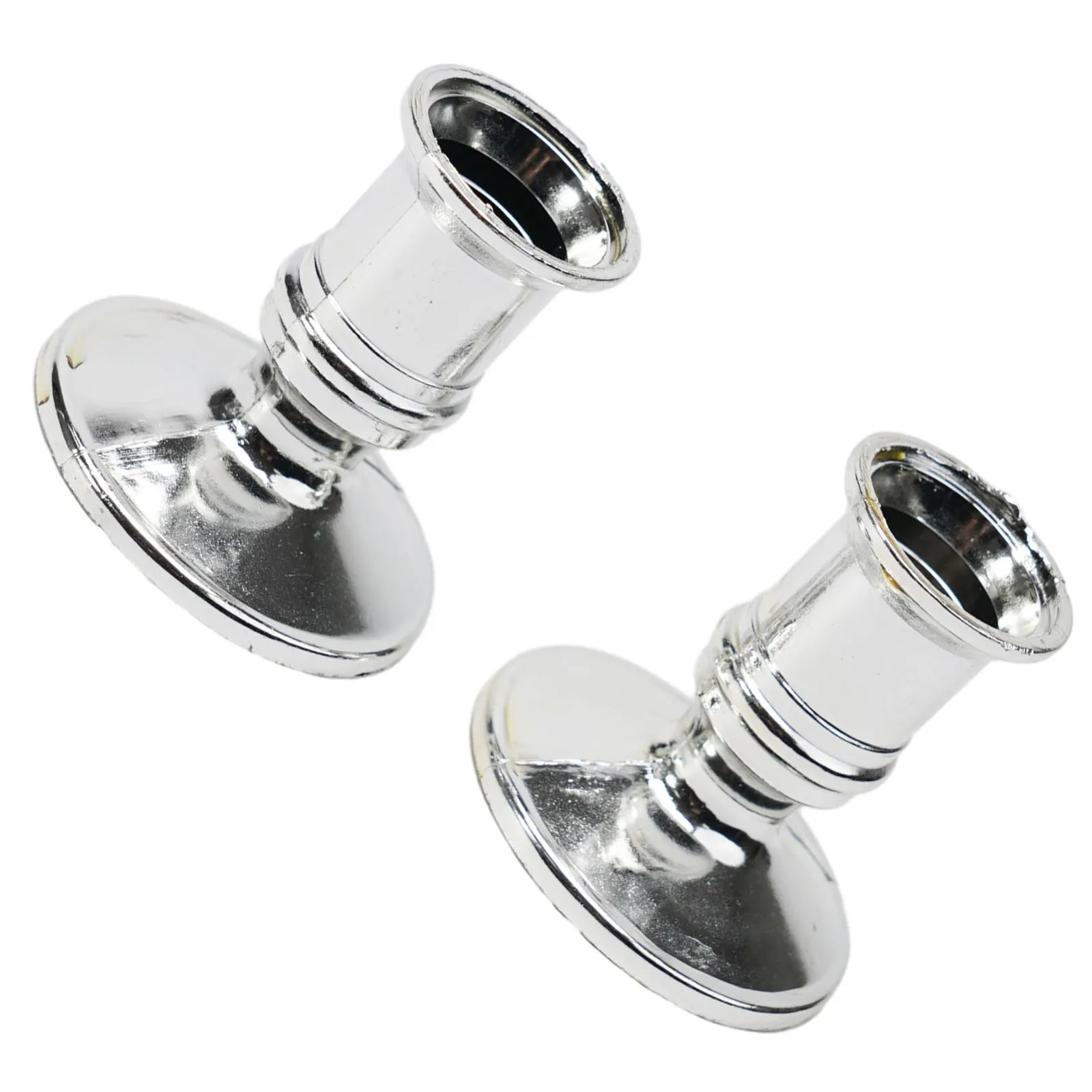 Candle Candle Holders 2pcs Candle Base Candlestick Dinner Decor Excellent Plastic Practical Replacement Silver-Plated Superior