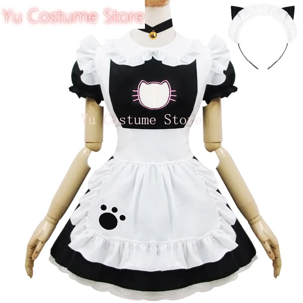 Yu Costume Anime! Love Live Black Cat Hollow chest Sexy Maid Dress Halloween Cosplay Costume Lovely Outfit For Women Adult