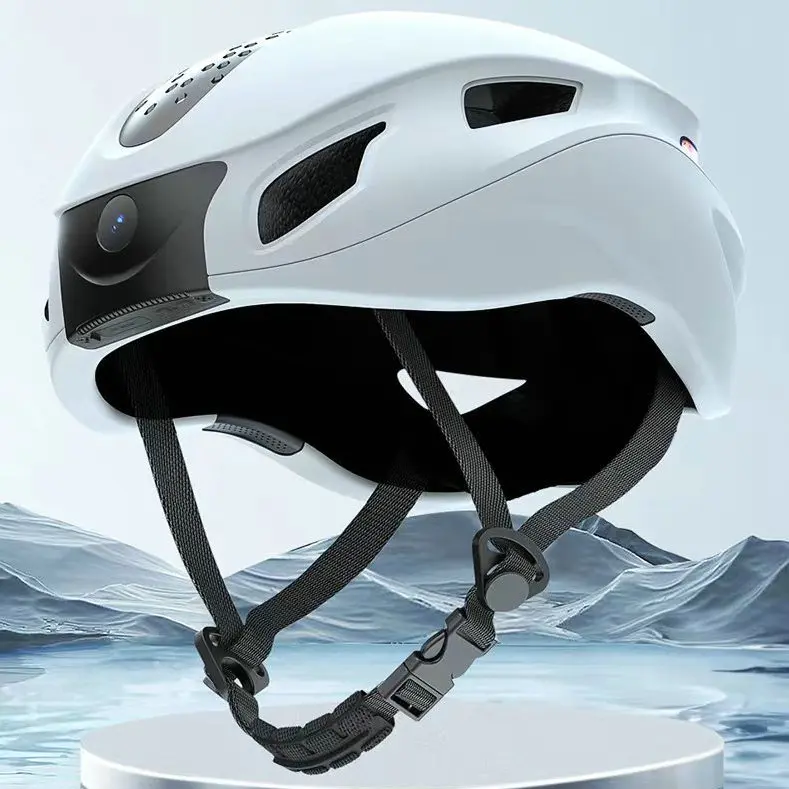 Casco de bicicleta ha pasado la certificación de seguridad internacional, casco de ciclismo transpirable con cámara de interconexión Bluetooth