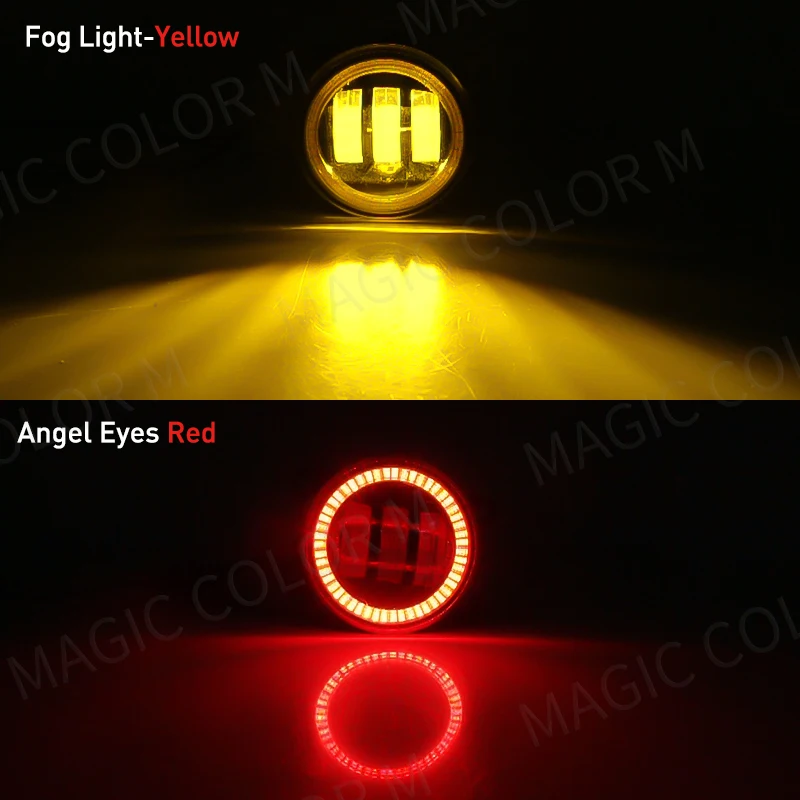 Angel Eye Mistlamp Voor Ford Focus Fusion Fiesta Ranger C-Max Transit Tourneo EcoSport Rand Auto DRL Fog rijden Lamp LED Lens
