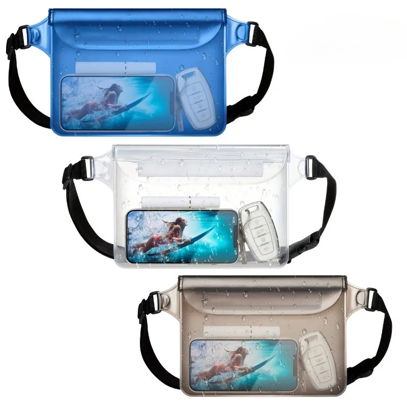 Beach Phone Bag, Three-layer Sealed Touch Screen Waterproof Phone Waist Bag, Suitable for Swimming, Drifting, and Diving