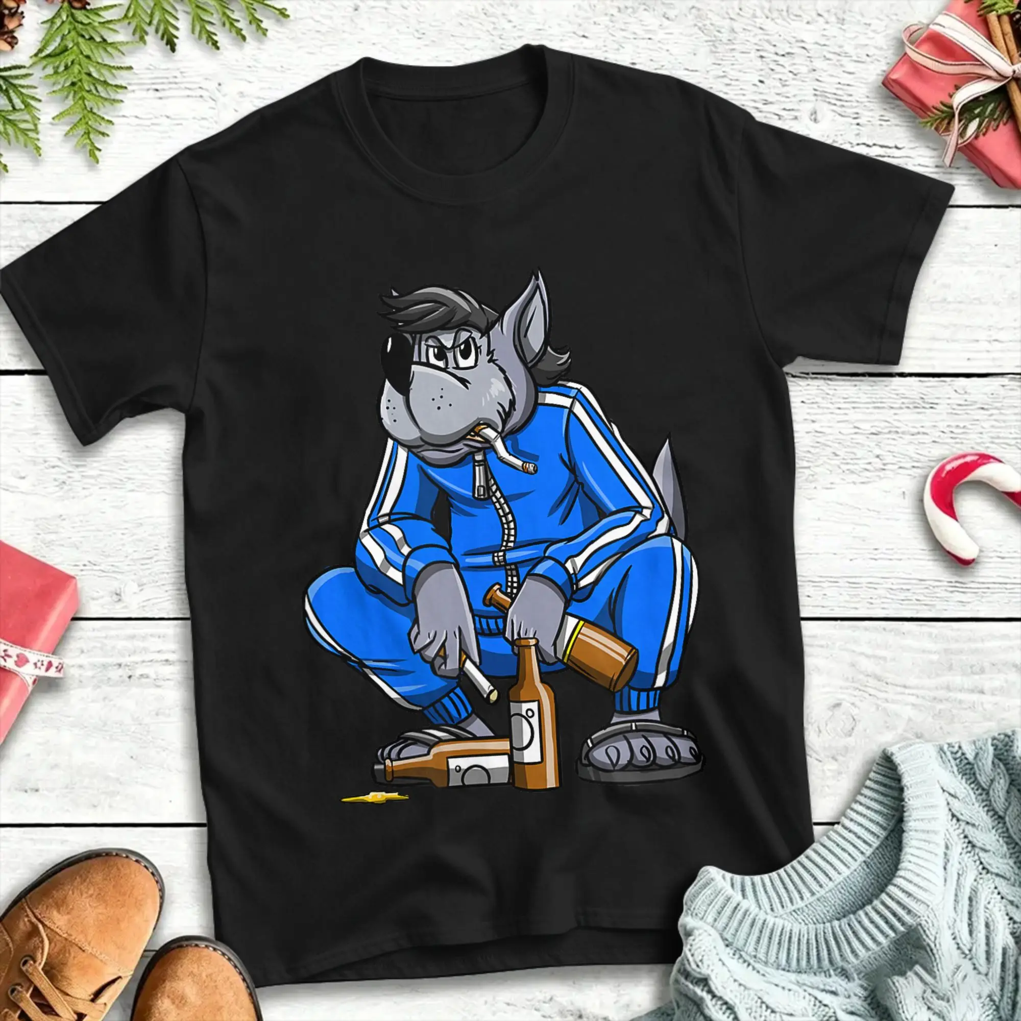 Футболки из чистого хлопка Russian Gopnik Russian Squat Nu Pogodi Wolf для мужчин, пляжные, в стиле Y2K, повседневные, с коротким рукавом