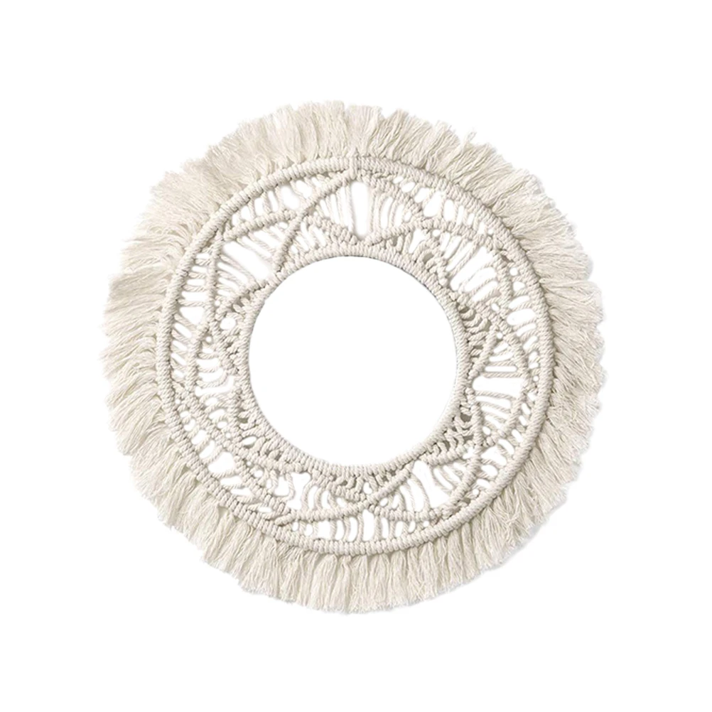 

1pc Cotton Rope Tapestry Hand Woven Wall Hanging Decoration Round Ornament Nordic Style Home Decor Christmas Bedroom