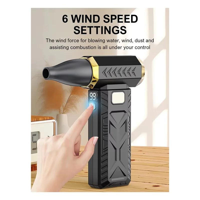 AAAN-รุนแรงพัดลมเครื่องเป่าลมไฟฟ้า 55 เมตร/วินาทีBrushless Turbo JetพัดลมBlowerแบบพกพาฝุ่นประเภทชาร์จ