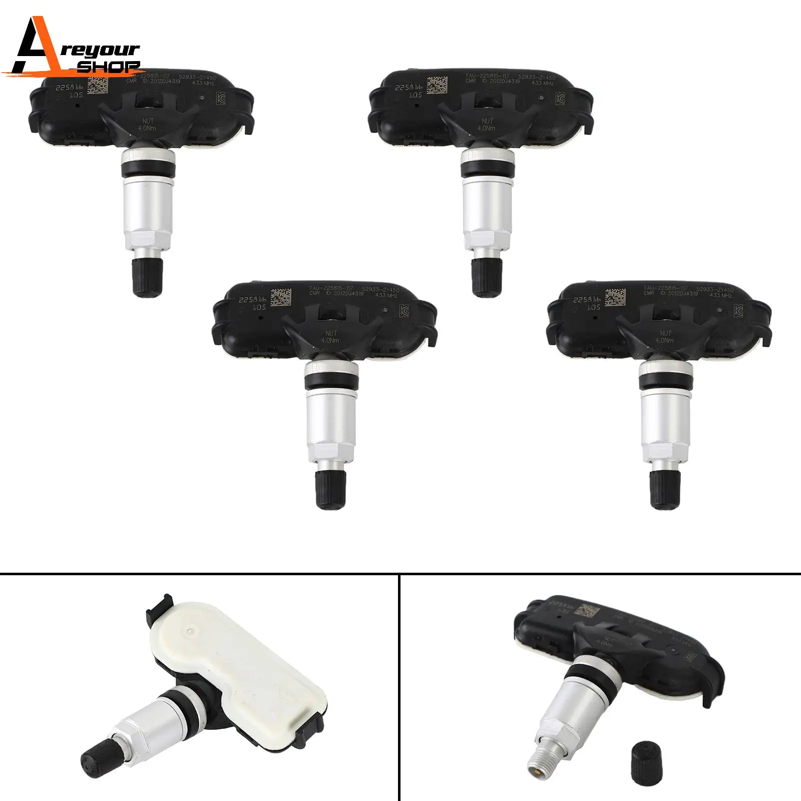 Areyourshop 4x TPMS Tire Pressure Sensor 52933-2Y450 For Hyundai ix35 Tucson For KIA Sportage Car Auto Parts