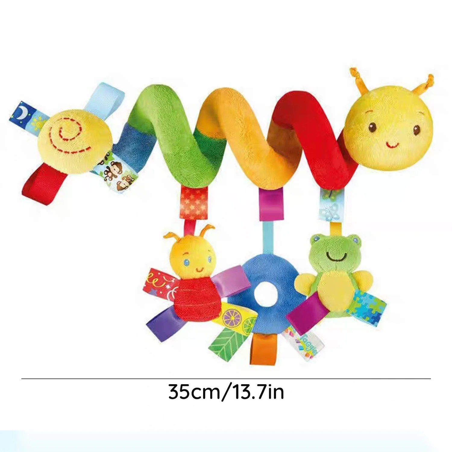 8 Baby Car Seat Toys Cute Caterpillar Spiral Plush Toys Baby Stroller Toys Hanging Rattles Crib Activity Toys Baby Gifts