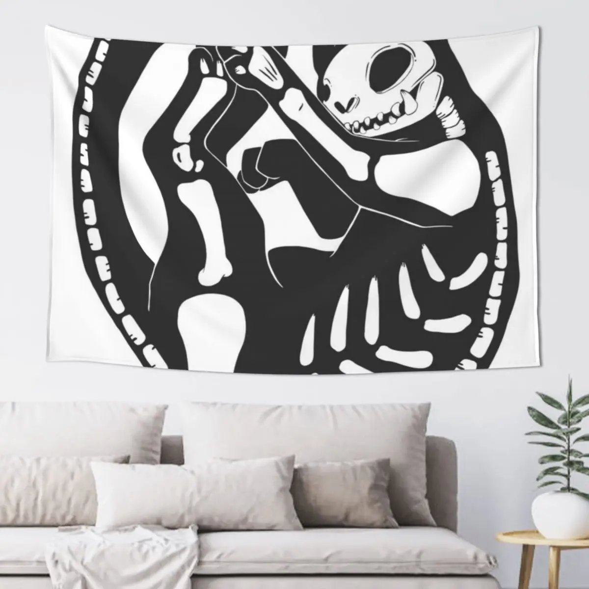 

Cat Skeleton Halloween Artwork Tapestry Wall Mural Bed Room Decoration Cute Room Things Aesthetic Room Decors Tapestry