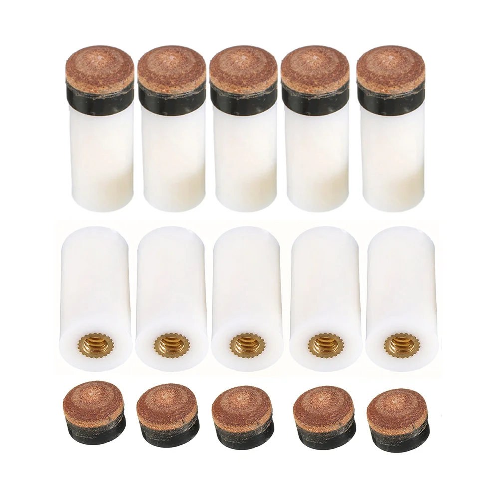 

10Pcs American Style Billiard Cue Ferrules Tips Replacement Screw-on Hard Tip Pool Cue Stick Maintenance Strengthen End