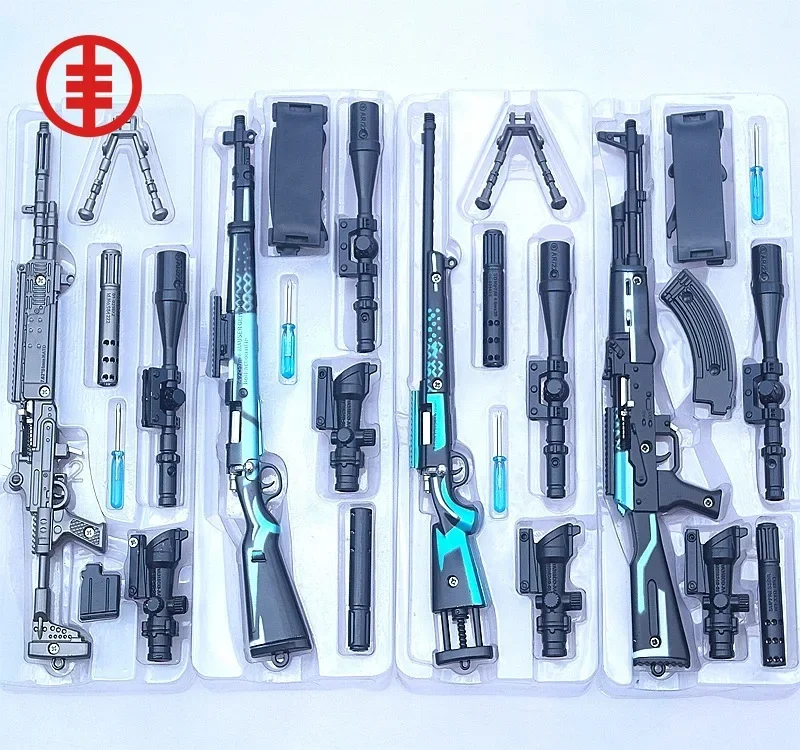 Mini Sniper Gun 98K Models Battlegrounds PUBG Gun Collection Mini Keychain Gun Model M416 AWM AKM 98K M24 M16 Model