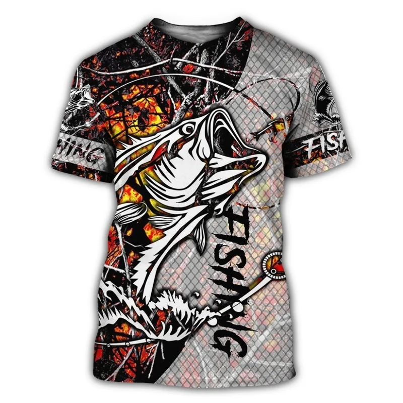 1 Piece Custom Your Picture Men'S Oversized T Shirt Summer Street Fashion Plus Size CL Pretty Fishing Camo 3D Full Print  Haraju