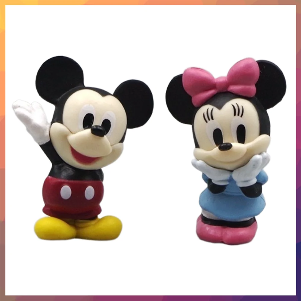 

NEW Disney 6Pcs Anime Mickey Mouse Action Figure Minnie Pooh Bear Dumbo Kawaii Cartoon Doll Collectible Model GK Toy Kids Gift