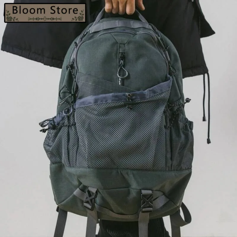 

High-Capacity Grunge Men Backpack Vintage Y2k Aesthetic Streetwear Backpacks Casual All Match Trendy Drawstring Rucksacks