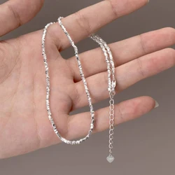 La Monada 38+4cm Women's Necklace 925 Silver Chains Woman On Neck Silver Irregular Bead Women Necklace Silver Girls