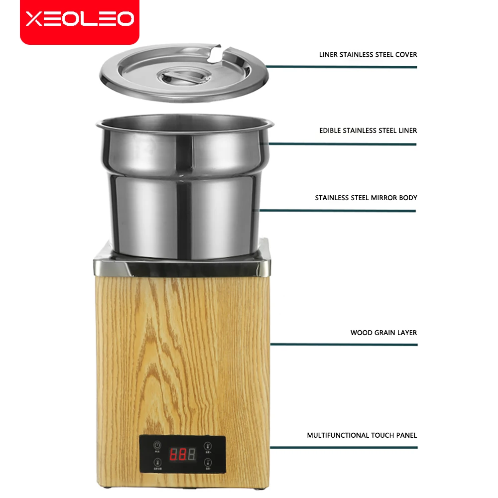 XEOLEO 7L Pearl Pot Brown Sugar Pearl Warmer Stainless Steel Rice Tapioca Sago Thermal Insulation Pot