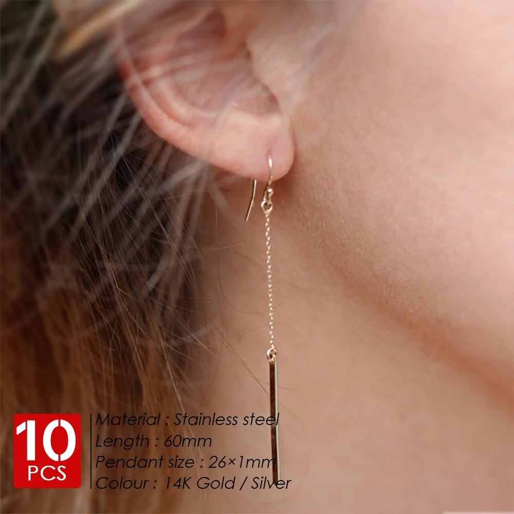 eManco 10PCS Trendy Long Earrings for Women Korean Drop Dangle Minimalist Fish Hoop Earrings Statement piece  Wholesale Direct